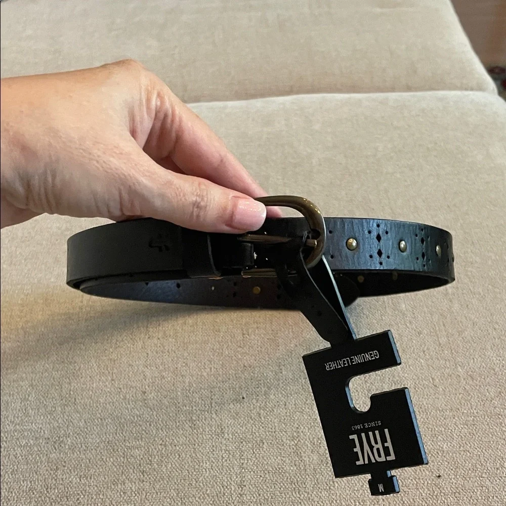 FRYE 20mm Leather Beaded Belt